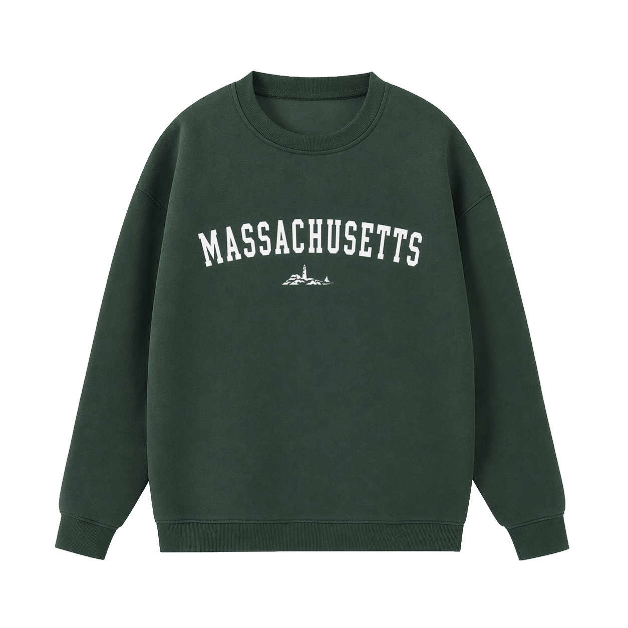 Collection 9 Massachusetts Essential Heavyweight Crewneck Sweatshirt - Dark Green front