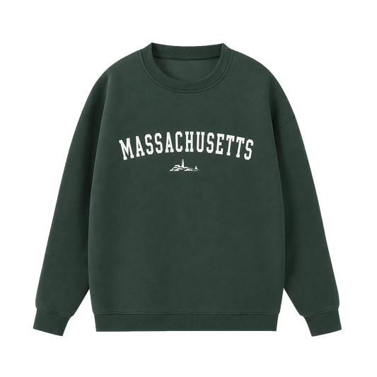 Collection 9 Massachusetts Essential Heavyweight Crewneck Sweatshirt - Dark Green front
