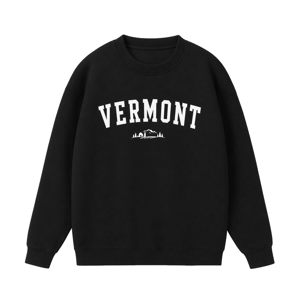 Collection 9 Vermont Essential Heavyweight Crewneck Sweatshirt - Black front