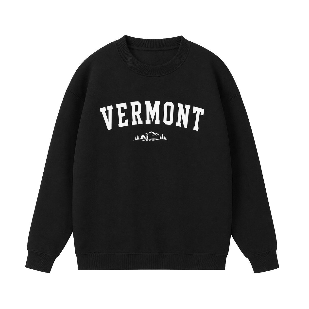 Collection 9 Vermont Essential Heavyweight Crewneck Sweatshirt - Black front
