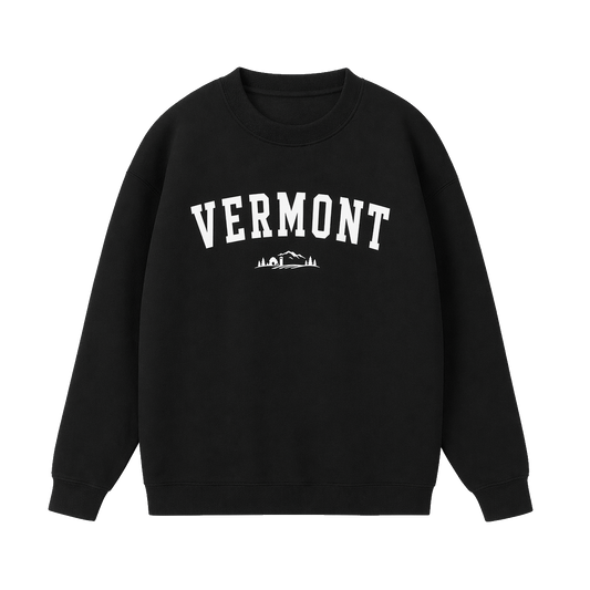 Collection 9 Vermont Essential Heavyweight Crewneck Sweatshirt - Black front