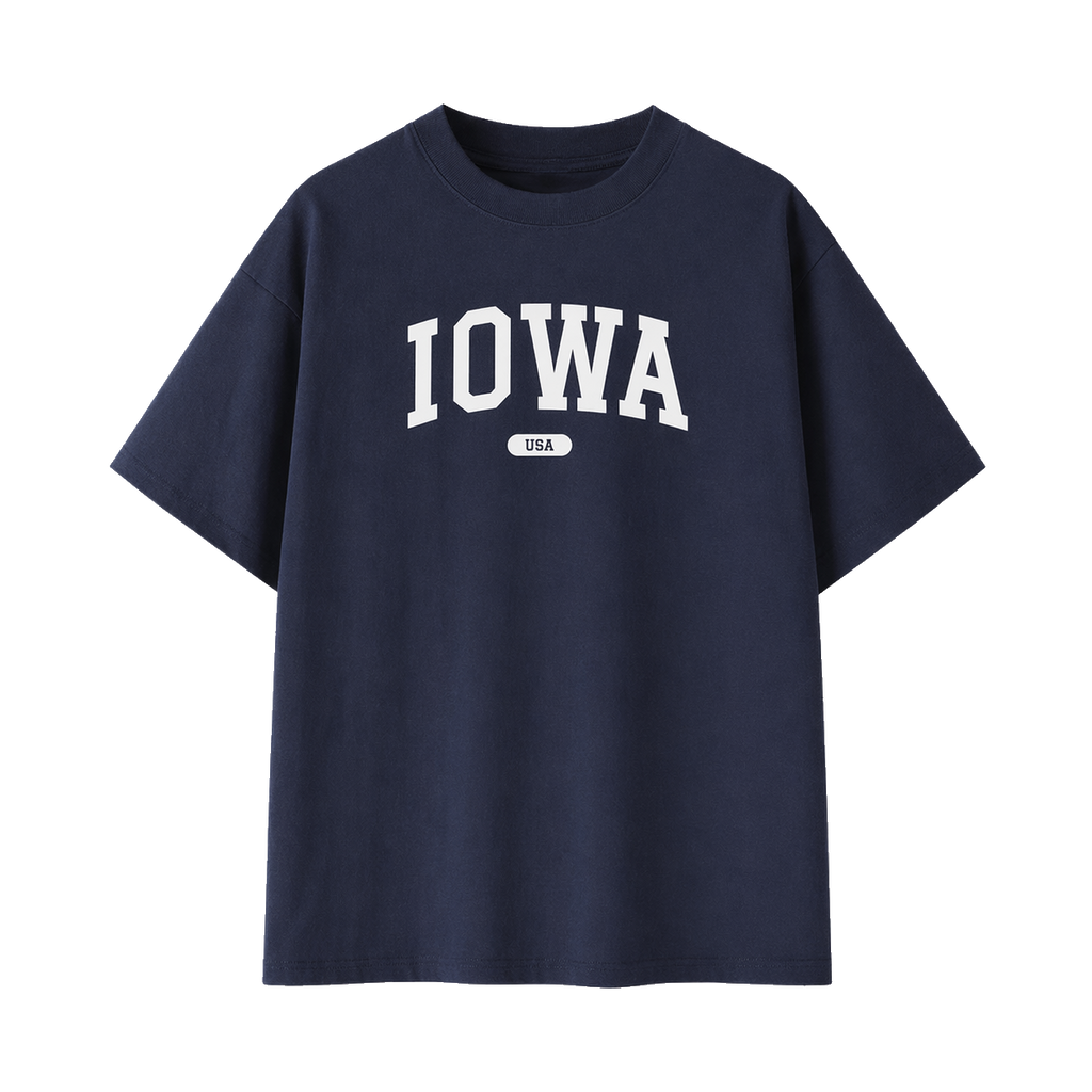 Collection 4 Iowa Essential Cotton T-Shirt - Navy Blue front