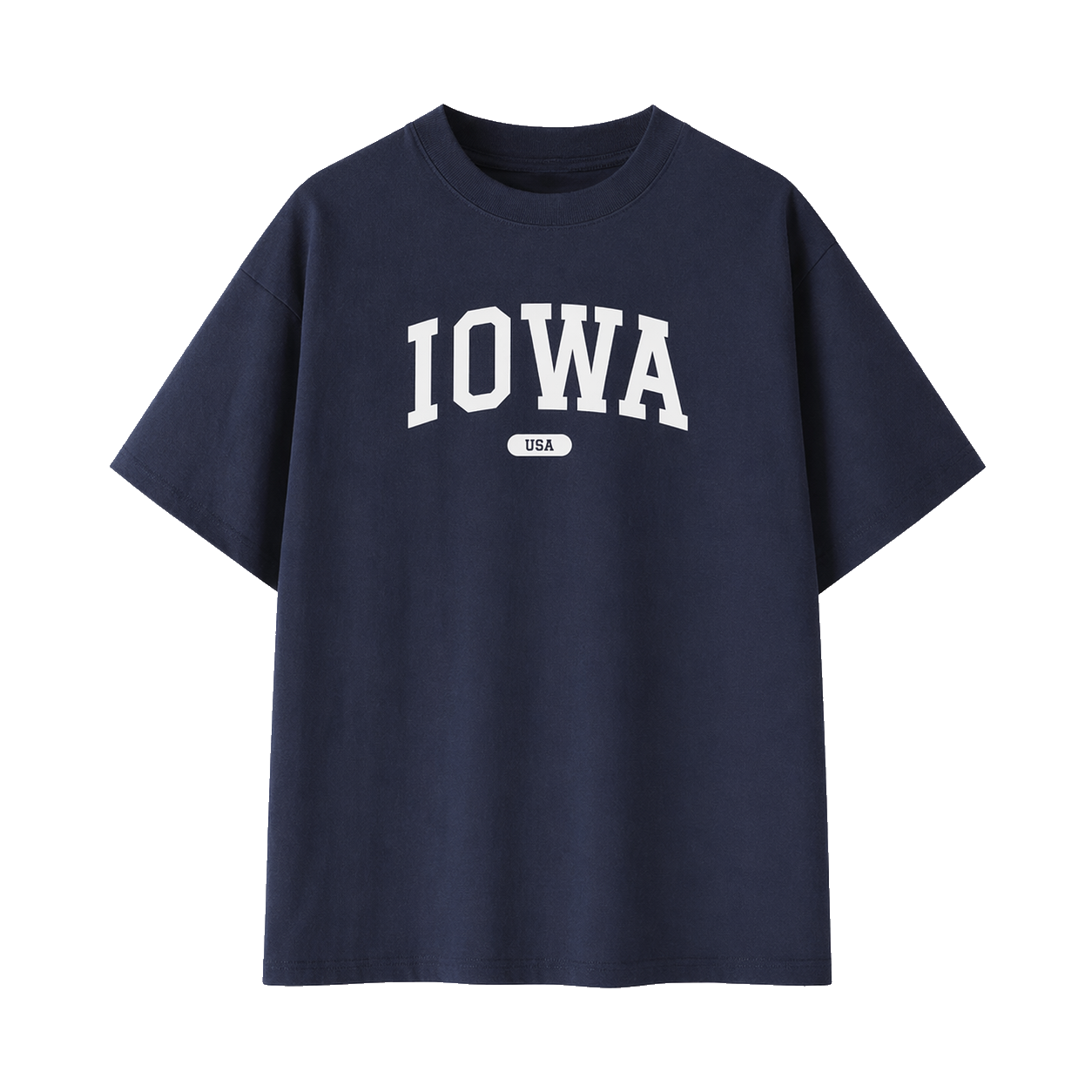 Collection 4 Iowa Essential Cotton T-Shirt - Navy Blue front