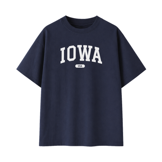 Collection 4 Iowa Essential Cotton T-Shirt - Navy Blue front