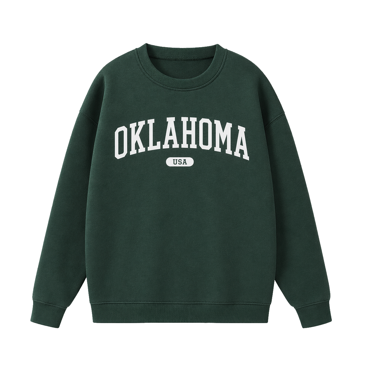 Collection 4 Oklahoma Essential Heavyweight Crewneck Sweatshirt - Dark Green front