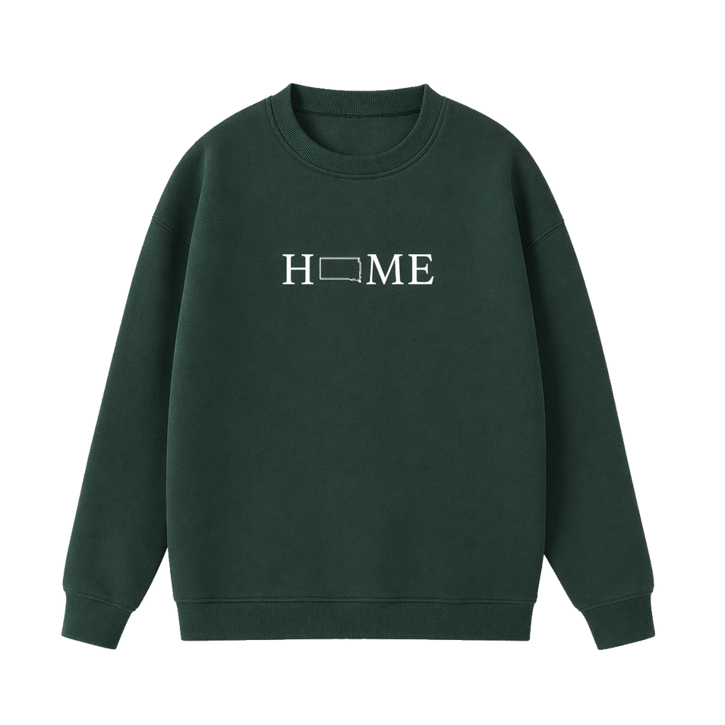 Collection 5 South Dakota Essential Heavyweight Crewneck Sweatshirt - Dark Green front