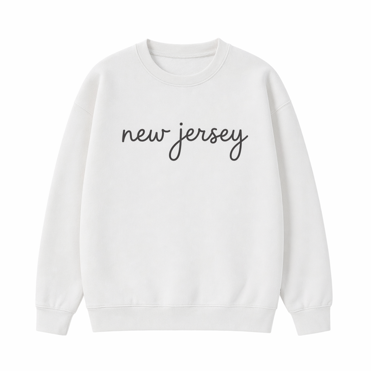 Collection 3 New Jersey Essential Heavyweight Crewneck Sweatshirt - White front