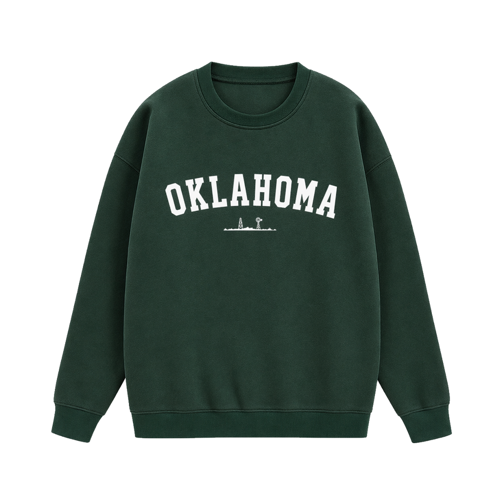 Collection 9 Oklahoma Essential Heavyweight Crewneck Sweatshirt - Dark Green front