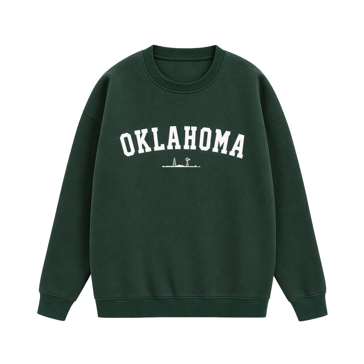 Collection 9 Oklahoma Essential Heavyweight Crewneck Sweatshirt - Dark Green front