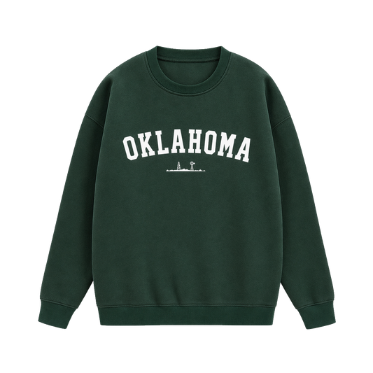Collection 9 Oklahoma Essential Heavyweight Crewneck Sweatshirt - Dark Green front
