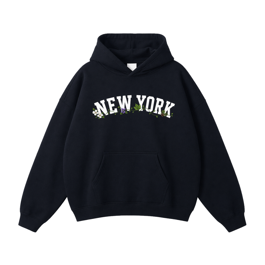 Collection 10 New York Oversize Fleeced Hoodie - Black front