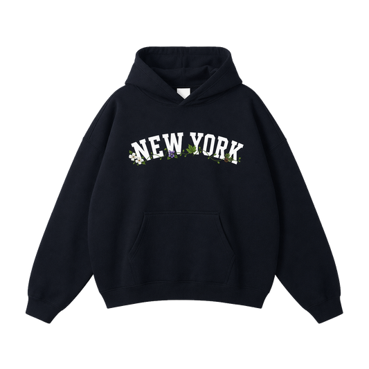 Collection 10 New York Oversize Fleeced Hoodie - Black front