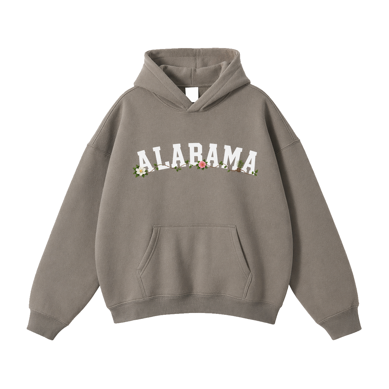 Collection 10 Alabama Oversize Fleeced Hoodie - Gray Coffee front