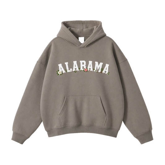 Collection 10 Alabama Oversize Fleeced Hoodie - Gray Coffee front