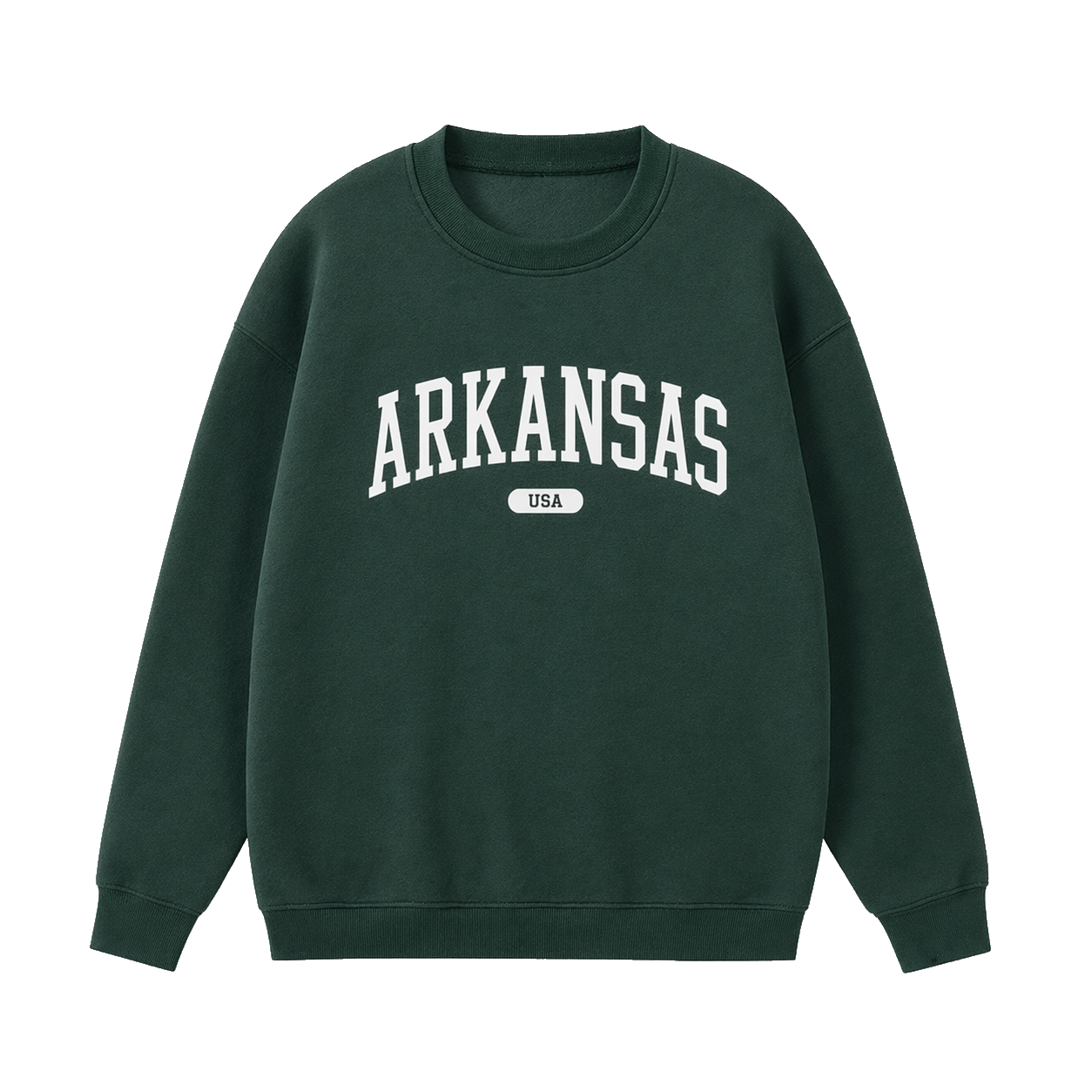 Collection 4 Arkansas Essential Heavyweight Crewneck Sweatshirt - Dark Green front