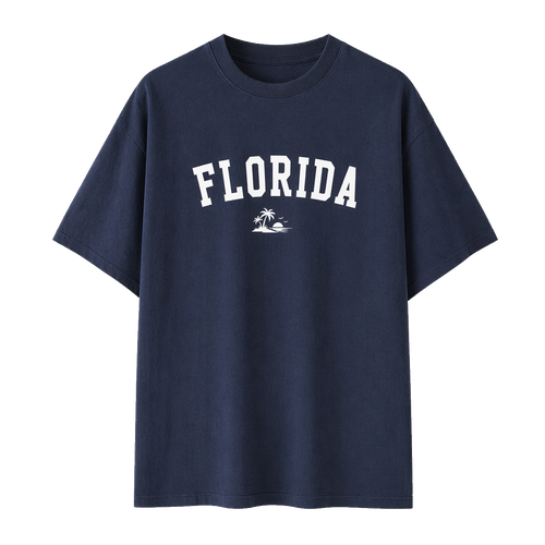 Collection 9 Florida Essential Cotton T-Shirt - Navy Blue front