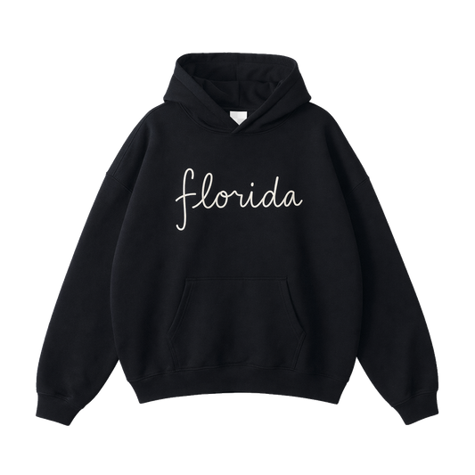 Collection 3 Florida Oversize Fleeced Hoodie - Black front