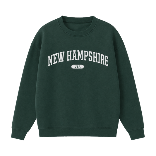 Collection 4 New Hampshire Essential Heavyweight Crewneck Sweatshirt - Dark Green front
