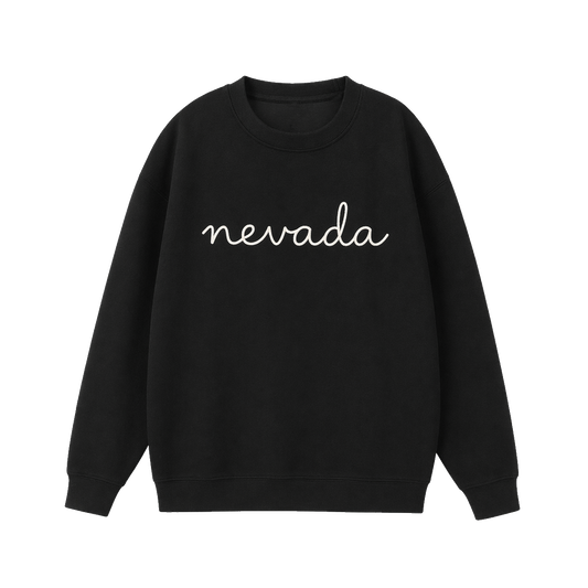 Collection 3 Nevada Essential Heavyweight Crewneck Sweatshirt - Black front