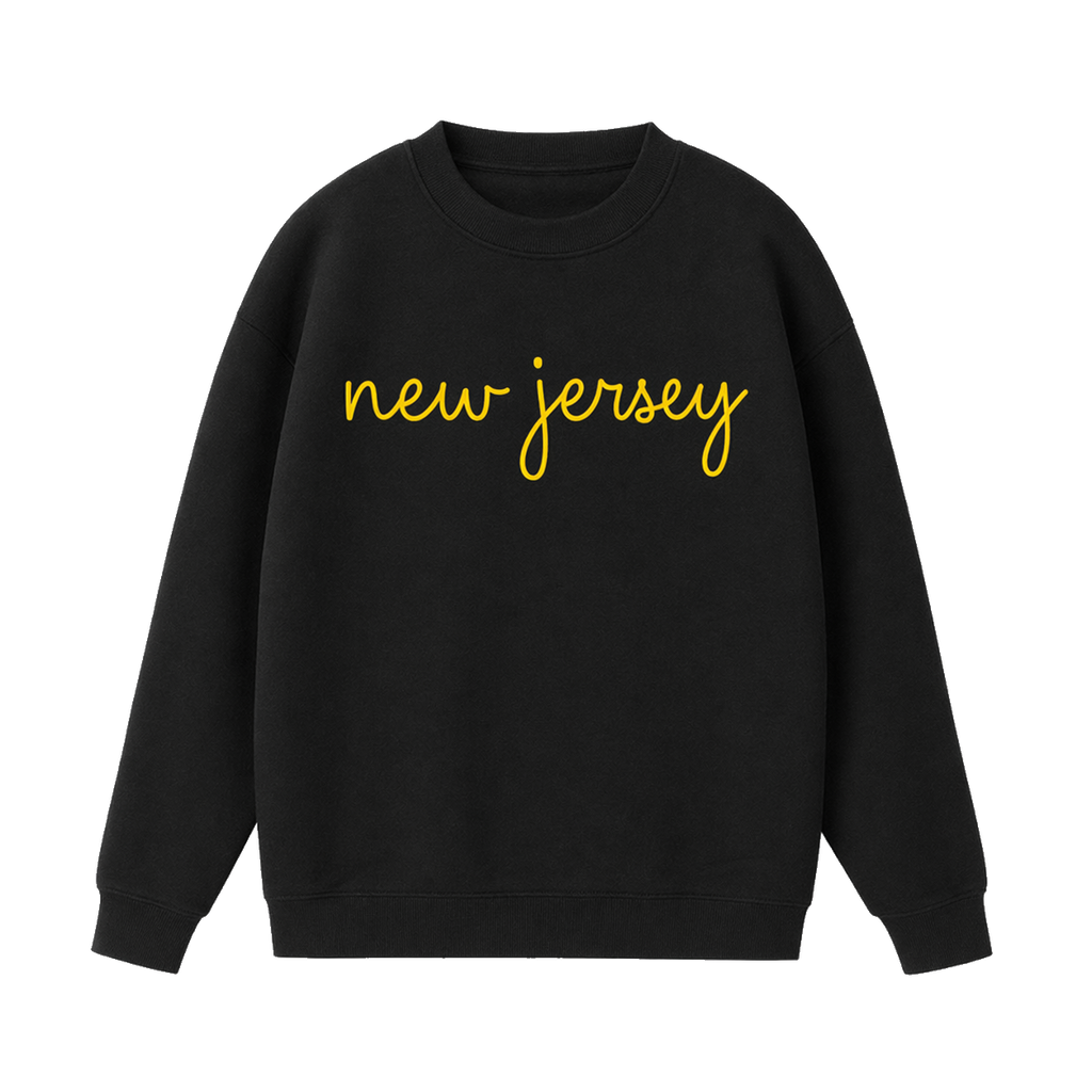 Collection 3 New Jersey Essential Heavyweight Crewneck Sweatshirt - Black front