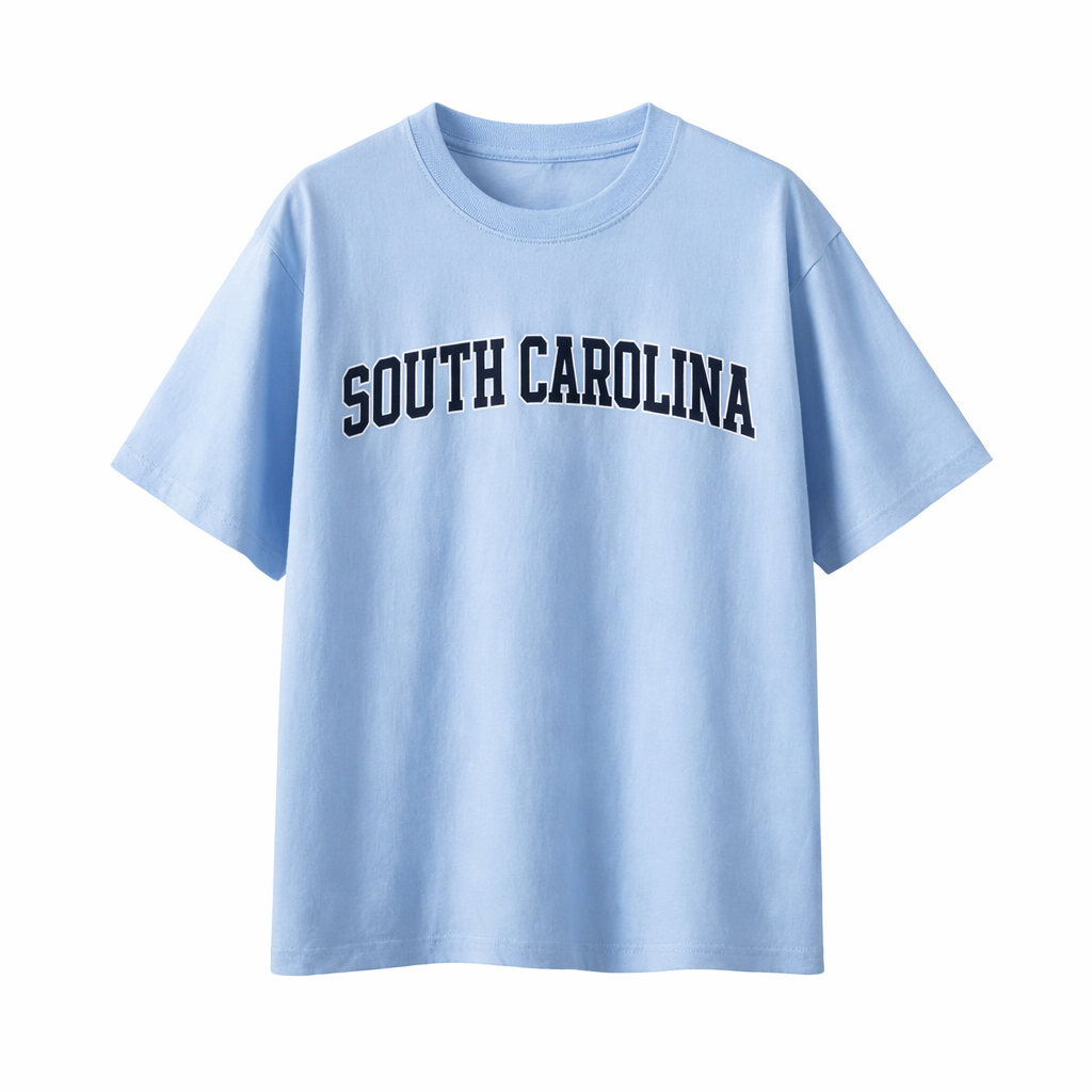 Collection 1 South Carolina Essential Cotton T-Shirt - Light Blue front