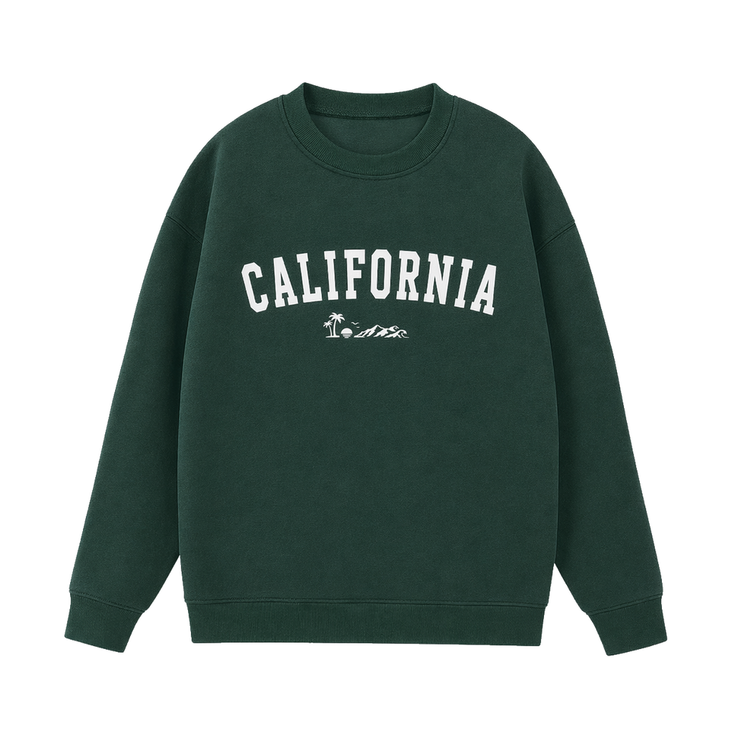 Collection 9 California Essential Heavyweight Crewneck Sweatshirt - Dark Green front