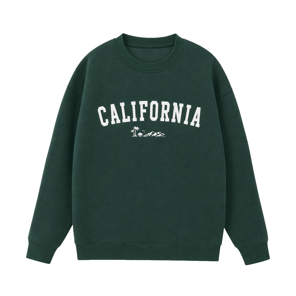 Collection 9 California Essential Heavyweight Crewneck Sweatshirt - Dark Green front
