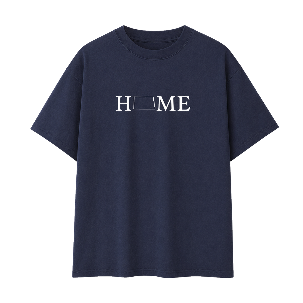 Collection 5 North Dakota Essential Cotton T-Shirt - Navy Blue front