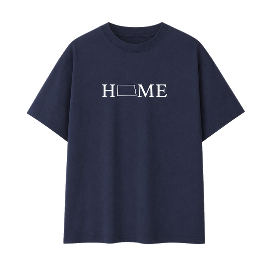 Collection 5 North Dakota Essential Cotton T-Shirt - Navy Blue front