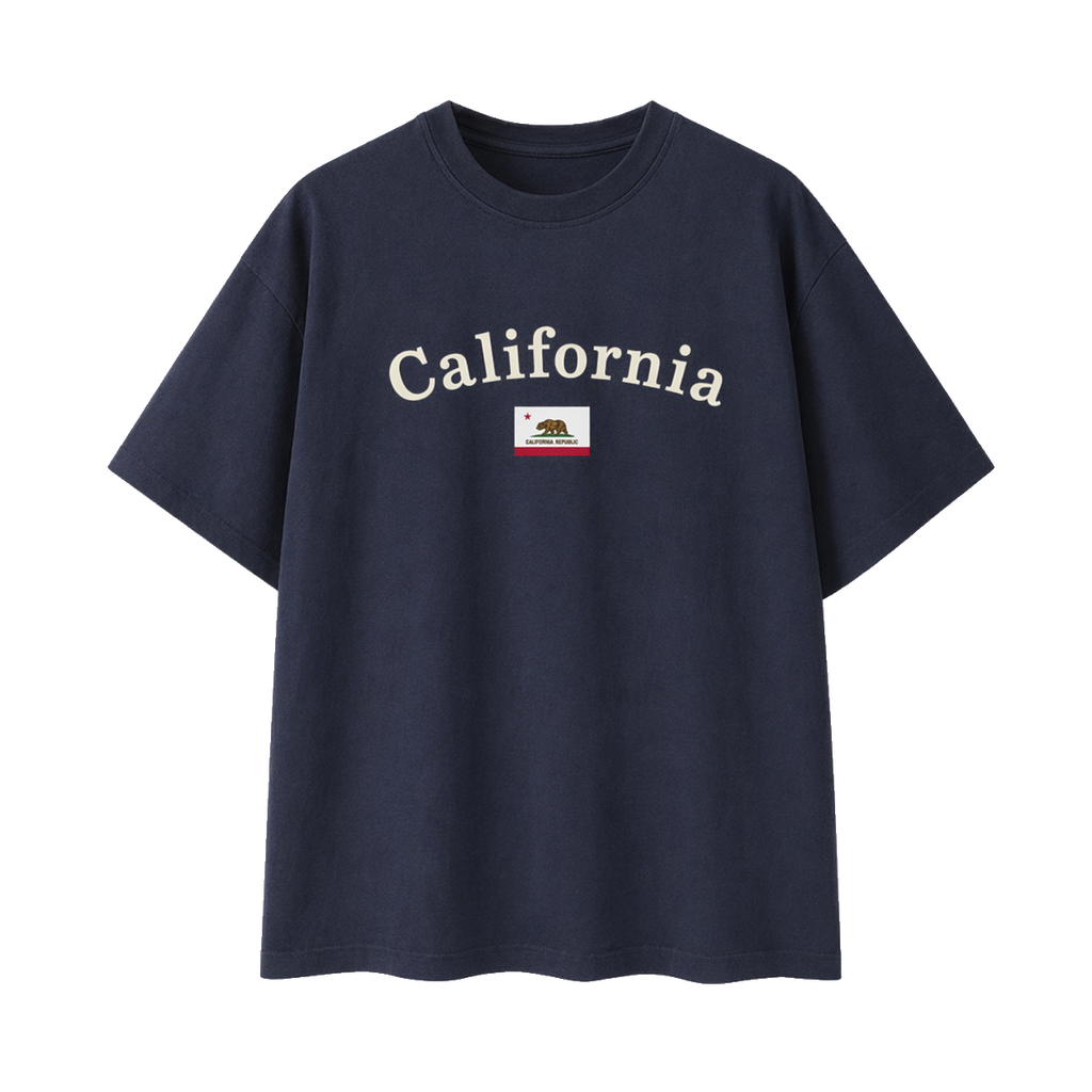 Collection 6 California Essential Cotton T-Shirt - Navy Blue front