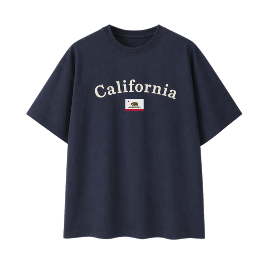Collection 6 California Essential Cotton T-Shirt - Navy Blue front