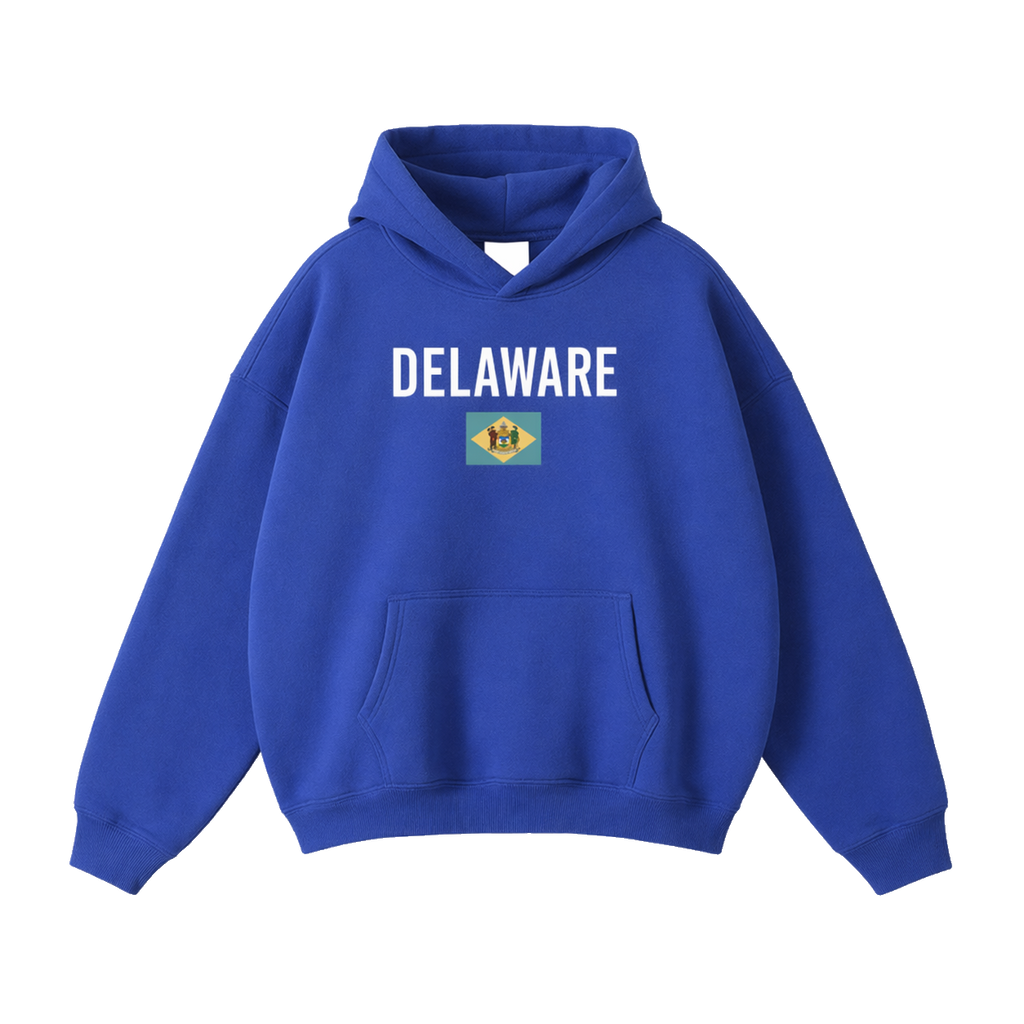 Collection 7 Delaware Oversize Fleeced Hoodie - Klein Blue front