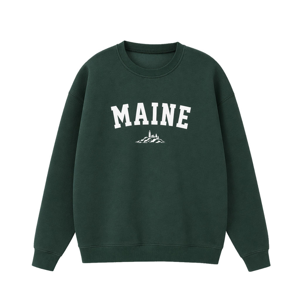 Collection 9 Maine Essential Heavyweight Crewneck Sweatshirt - Dark Green front