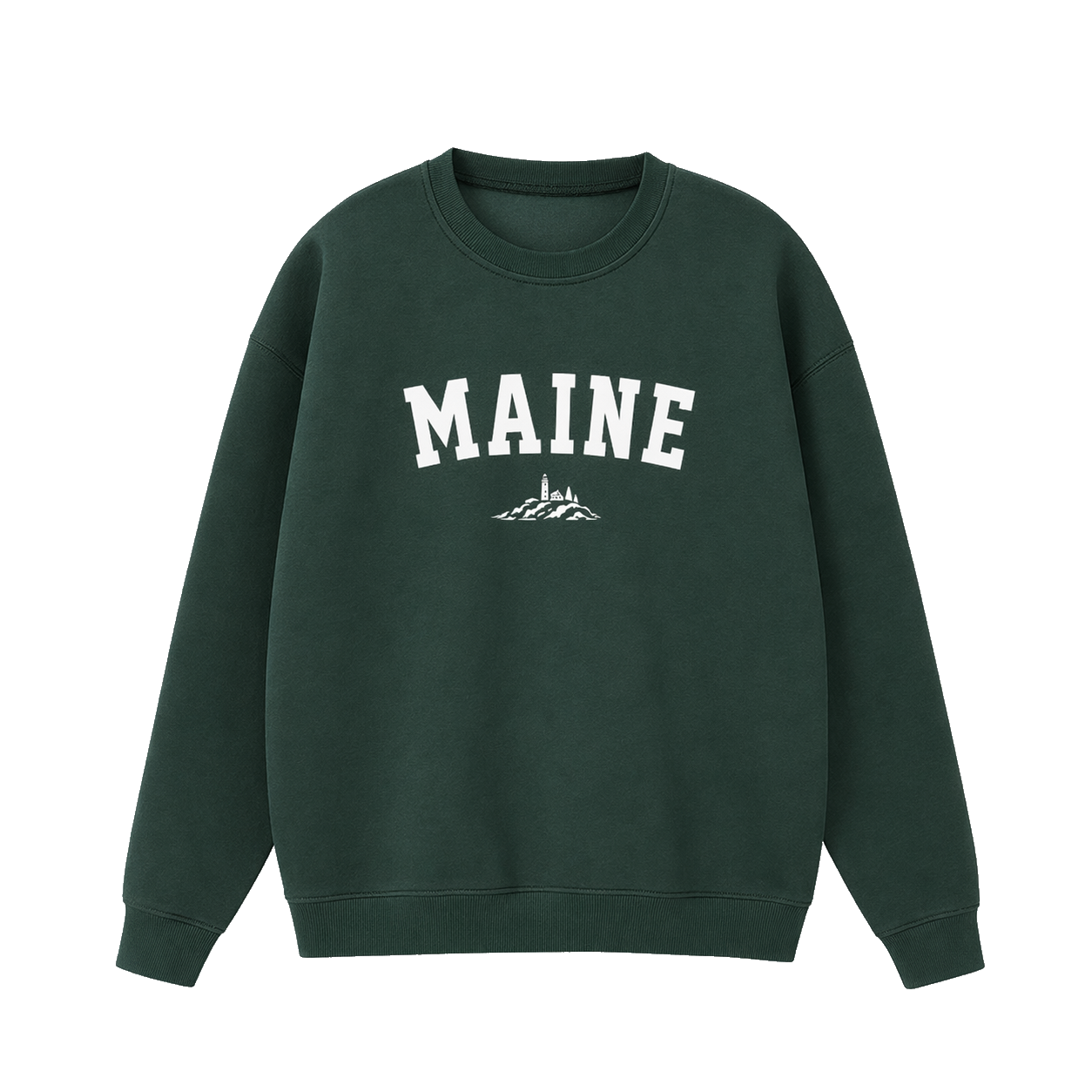 Collection 9 Maine Essential Heavyweight Crewneck Sweatshirt - Dark Green front