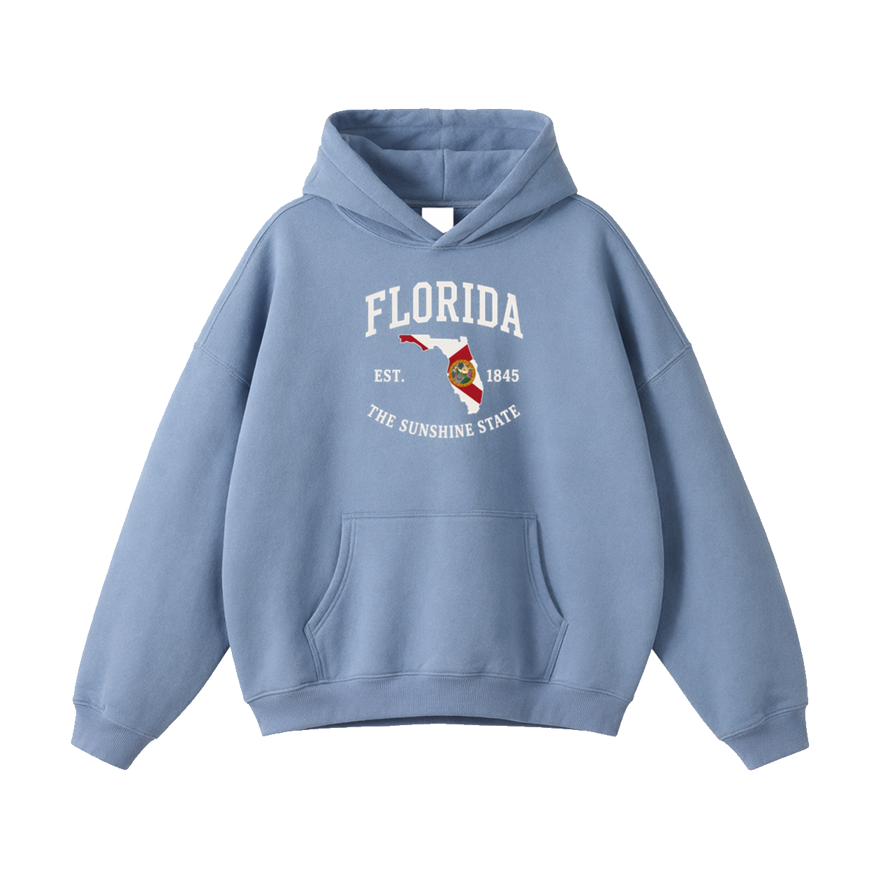 Collection 8 Florida Oversize Fleeced Hoodie - Medium Blue front