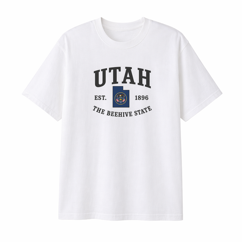 Collection 8 Utah Essential Cotton T-Shirt - White front