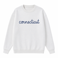 Collection 3 Connecticut Essential Heavyweight Crewneck Sweatshirt - White front