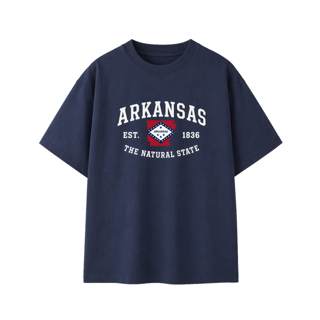 Collection 8 Arkansas Essential Cotton T-Shirt - Navy Blue front