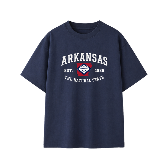 Collection 8 Arkansas Essential Cotton T-Shirt - Navy Blue front