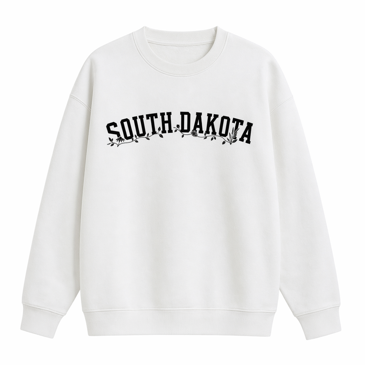 Collection 10 South Dakota Essential Heavyweight Crewneck Sweatshirt - White front