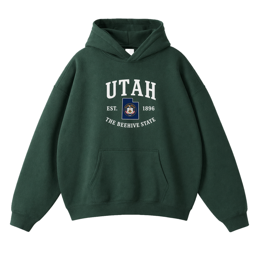 Collection 8 Utah Oversize Fleeced Hoodie - Eden Green front