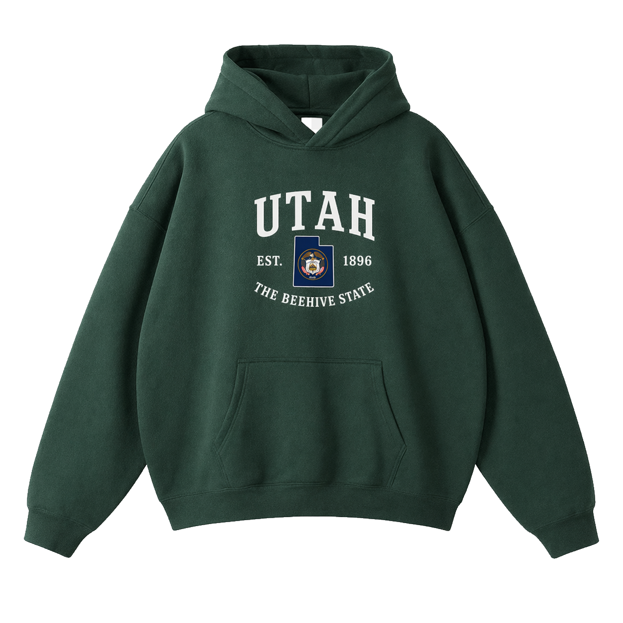 Collection 8 Utah Oversize Fleeced Hoodie - Eden Green front