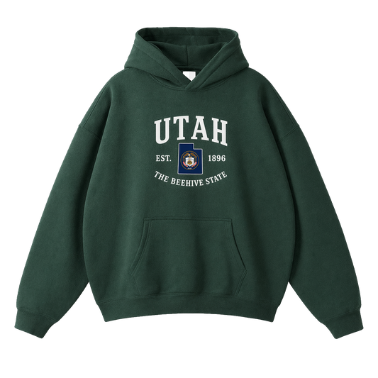 Collection 8 Utah Oversize Fleeced Hoodie - Eden Green front