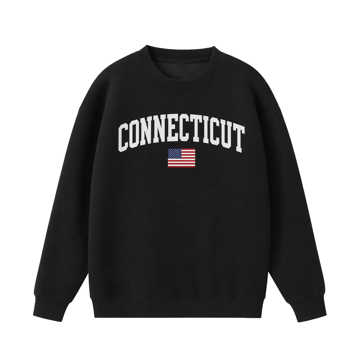 Collection 2 Connecticut Essential Heavyweight Crewneck Sweatshirt - Black front