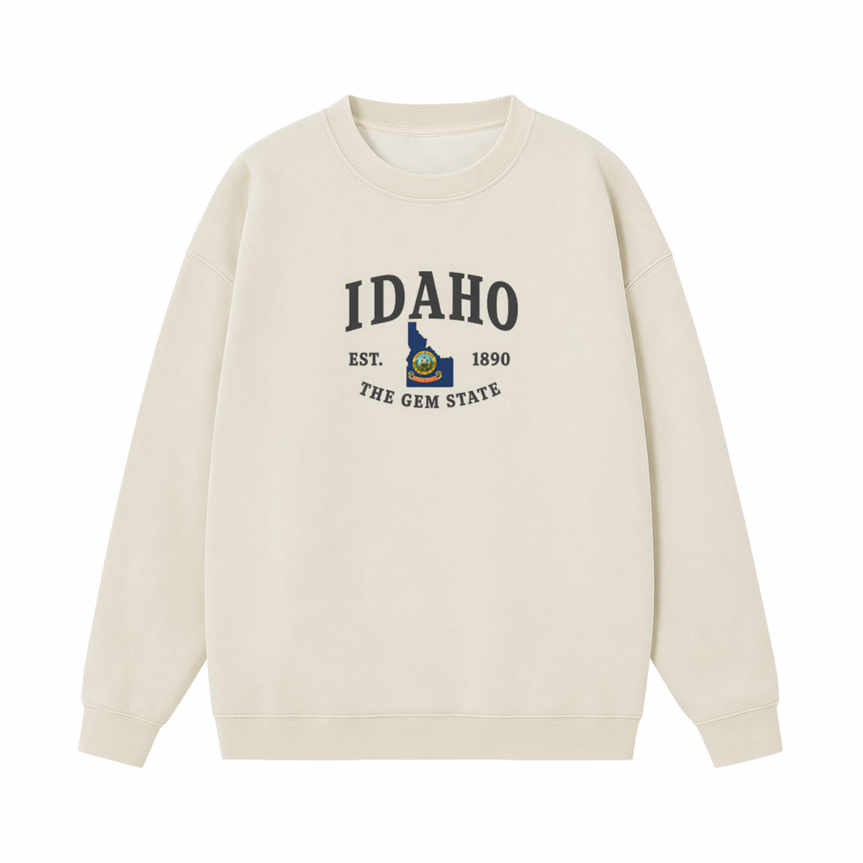 Collection 8 Idaho Essential Heavyweight Crewneck Sweatshirt - Cream front