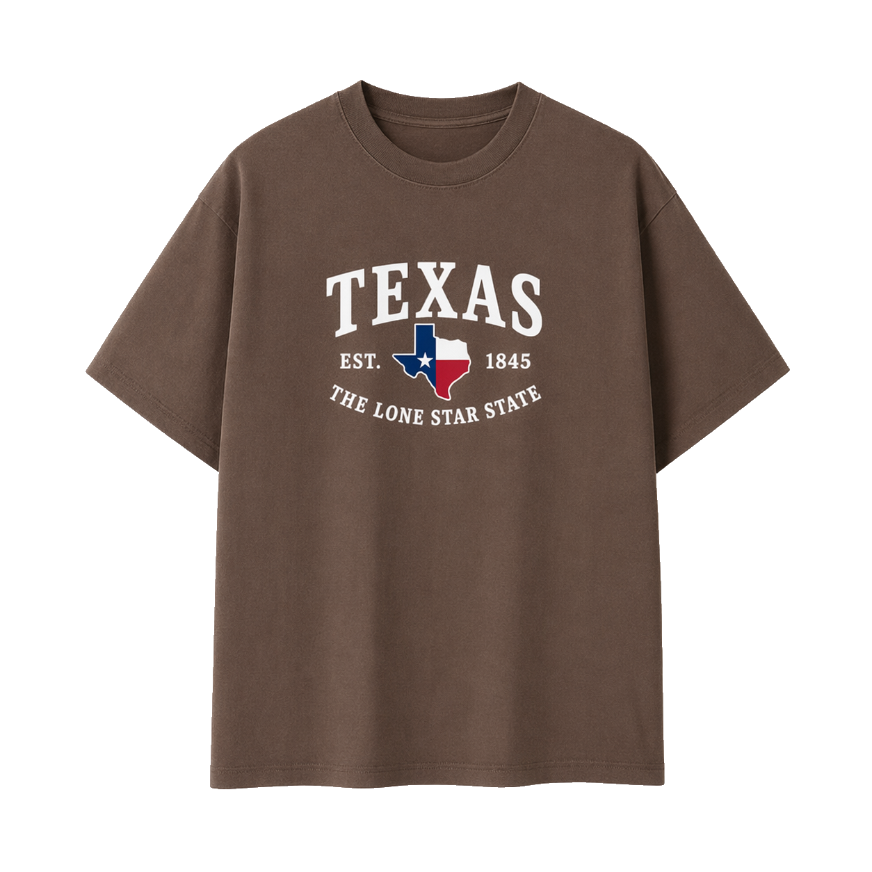 Collection 8 Texas Essential Cotton T-Shirt - Coffee front