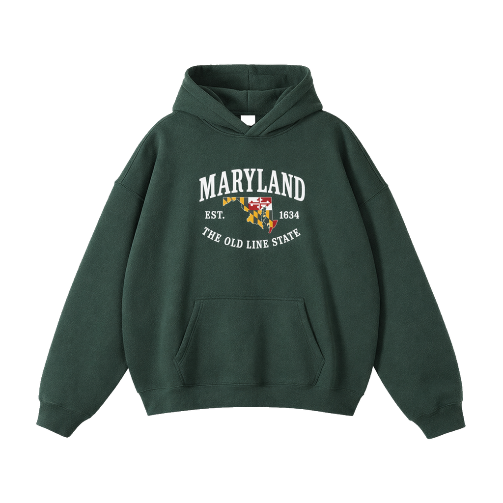 Collection 8 Maryland Oversize Fleeced Hoodie - Eden Green front