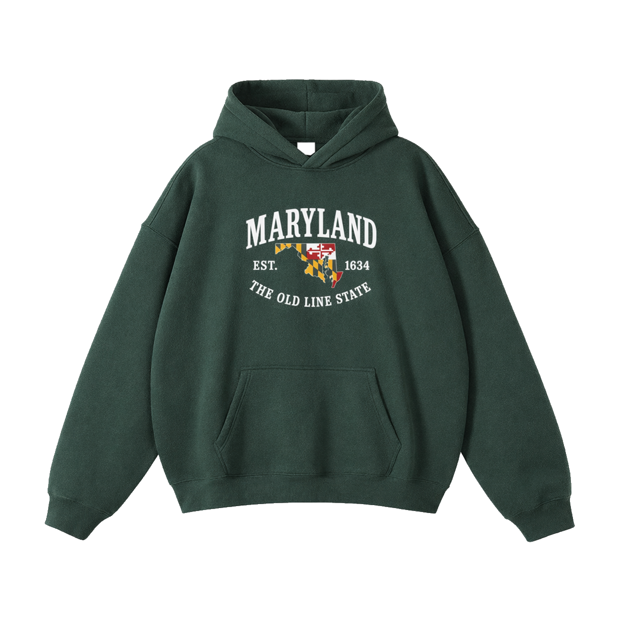 Collection 8 Maryland Oversize Fleeced Hoodie - Eden Green front