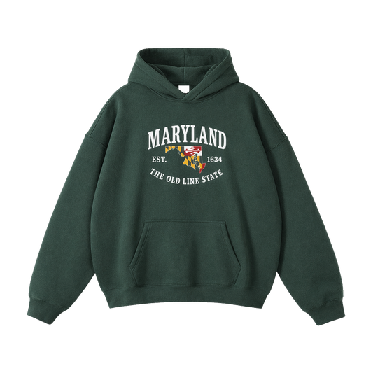 Collection 8 Maryland Oversize Fleeced Hoodie - Eden Green front