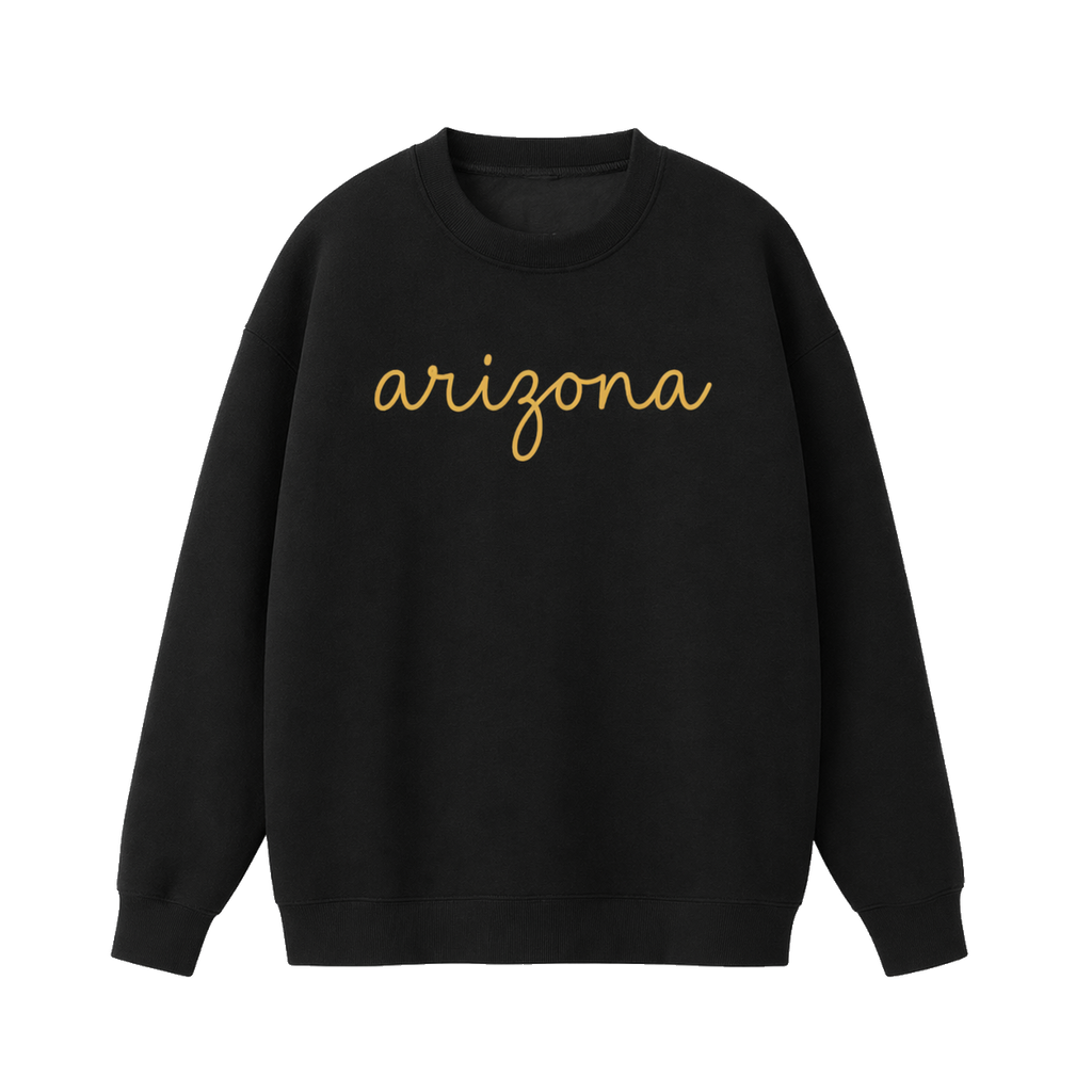 Collection 3 Arizona Essential Heavyweight Crewneck Sweatshirt - Black front